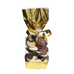 Produktbild för “04-Mörk, ljus och vit choklad med hackad mandel”